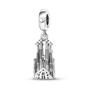 Spain Pandora Charm | Sagrada Familia | Barcelona Cathedral | Silver Dangle | Architecture Travel Gift
