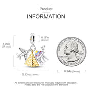 Egypt Pandora Charm | Pyramid Camel Airplane | Gold Silver Dangle | Cairo Travel Gift