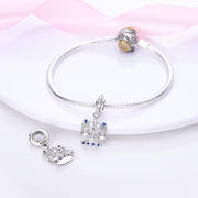 Lawyer Pandora Charm | Scales of Justice | Silver Dangle | Blue Crystal | Law Student Grad Gift