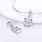 Lawyer Pandora Charm | Scales of Justice | Silver Dangle | Blue Crystal | Law Student Grad Gift