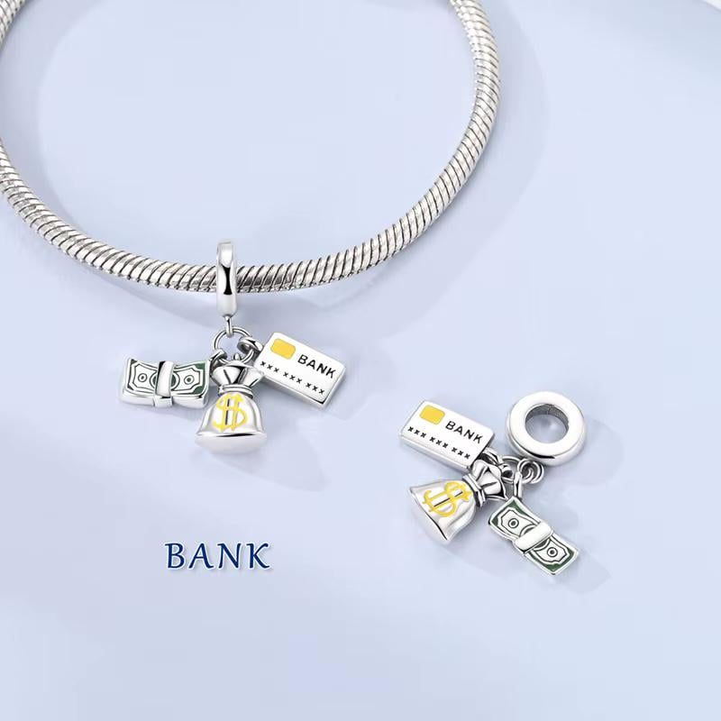 Money Bag Bank Card charm detail view