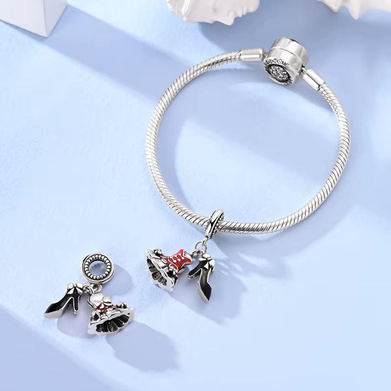Red Dress & Black Heel sterling silver charm view 5