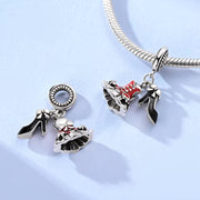 Spain Pandora Charm | Flamenco Dress Shoe | Red Enamel | Black Stiletto | Dance Travel Gift