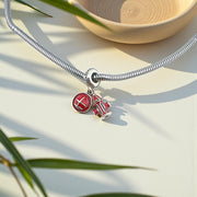 Firefighter Pandora Charm | Red Enamel Hydrant & Helmet | 925 Sterling Silver | Hero Tribute