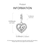 Family Pandora Charm | 925 Sterling Silver Heart Mom Dad & 2 Kids | Family Love Jewelry