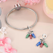 Fish Pandora Charm | Koinobori Colorful Japanese Carp Streamer | 925 Sterling Silver Safety Pin