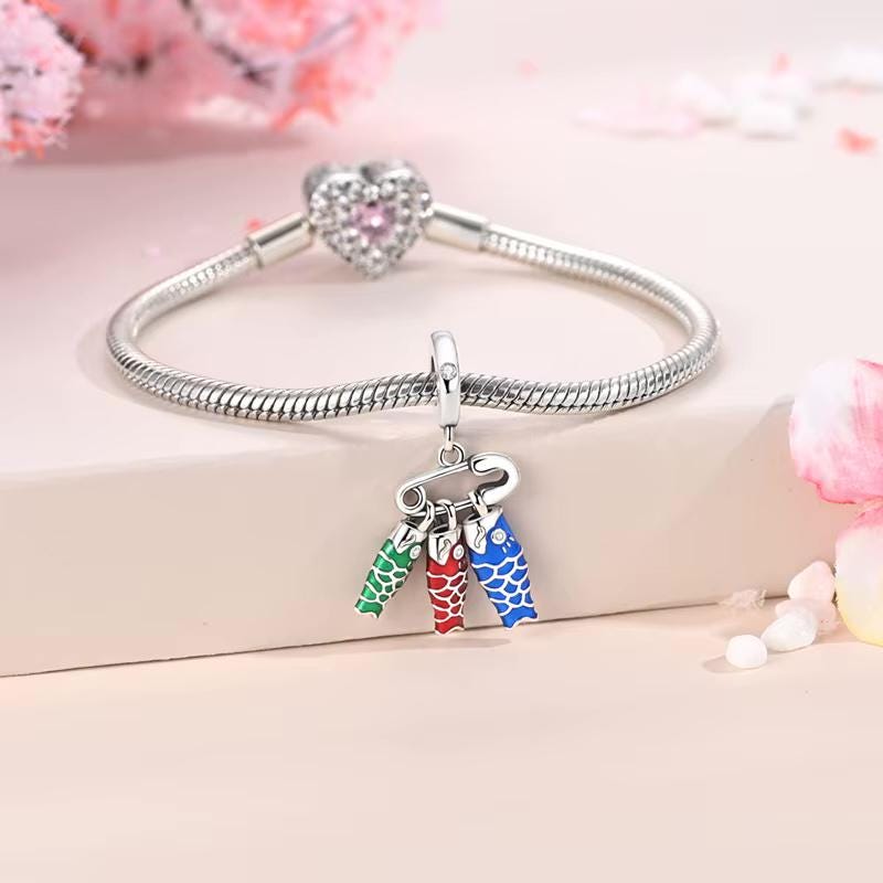 Japanese Koinobori Carp Streamer sterling silver charm view 5