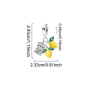 Italy Pandora Charm | House & Lemon Amalfi Coast Souvenir | 925 Sterling Silver | Capri Vacation Gift