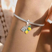 Italy Pandora Charm | House & Lemon Amalfi Coast Souvenir | 925 Sterling Silver | Capri Vacation Gift