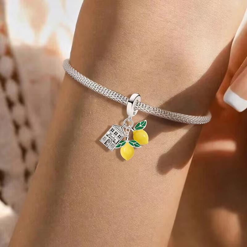 Italy Lemon sterling silver charm view 5