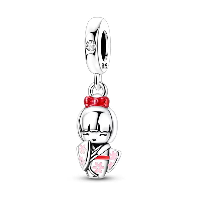 Japanese Doll 925 sterling silver charm