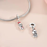 Japan Pandora Charm | Japanese Kokeshi Doll | Silver Dangle | Pink Sakura Kimono | Asian Travel Gift