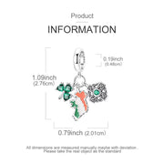 Ireland Pandora Charm | St Patrick's Day | Shamrock Celtic Cross | Irish Flag Map | Silver Dangle