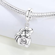 Family Pandora Charm | New Parents Gift | Mom Dad Baby | Silver Dangle | Newborn Keepsake