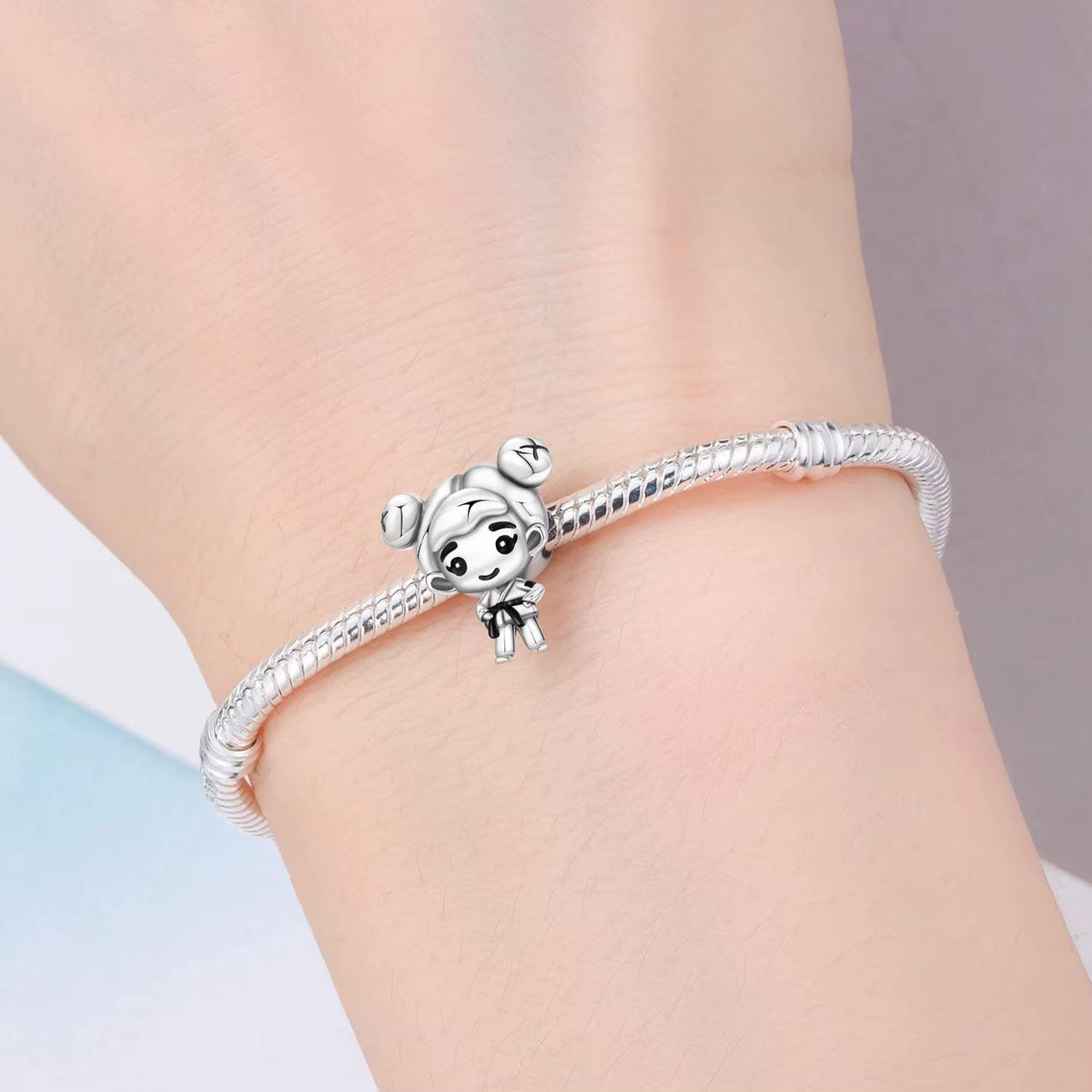 Karate Girl sterling silver charm view 5