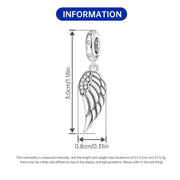 Angel Wing Pandora Charm | Guardian Angel Dangle | Silver Feather | Pavé Crystal | Memorial Protection Gift