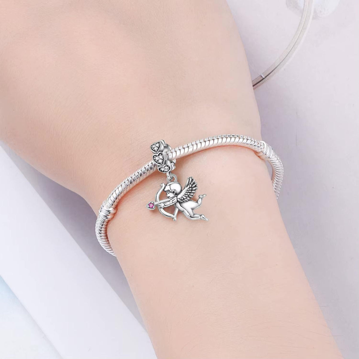 Cupid Bow & Arrow sterling silver charm view 6