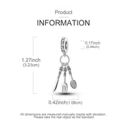 Chef Pandora Charm | Cutlery Dangle | Fork Knife Spoon | Silver Cooking Gift | Foodie Jewelry