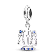Lawyer Pandora Charm | Scales of Justice | Silver Dangle | Blue Crystal | Law Student Grad Gift