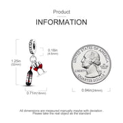 Wine Pandora Charm | Red Bottle Glasses | Cheers Dangle | Silver Alcohol | Party Gift