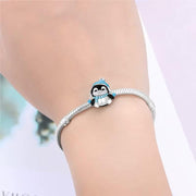 Penguin Pandora Charm | Winter Hat Scarf | Silver Bead | Christmas Gift | Animal Jewelry