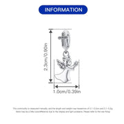 Angel Pandora Charm | Silver Cross Bail | Holding Star | Religious Dangle | Baptism Gift