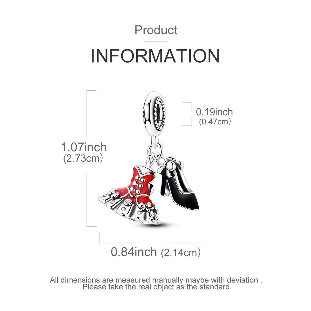 Red Dress & Black Heel sterling silver charm view 6
