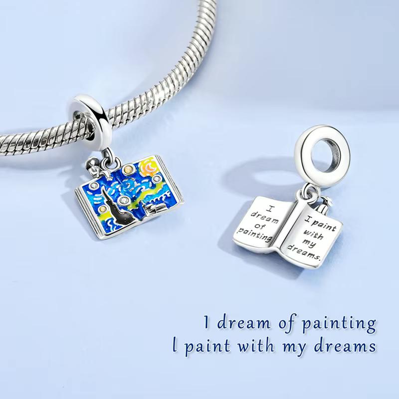Van Gogh Starry Night Book charm detail view