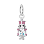 Nutcracker Pandora Charm | Pink Ballet Soldier | 925 Silver Dangle | Christmas Bead