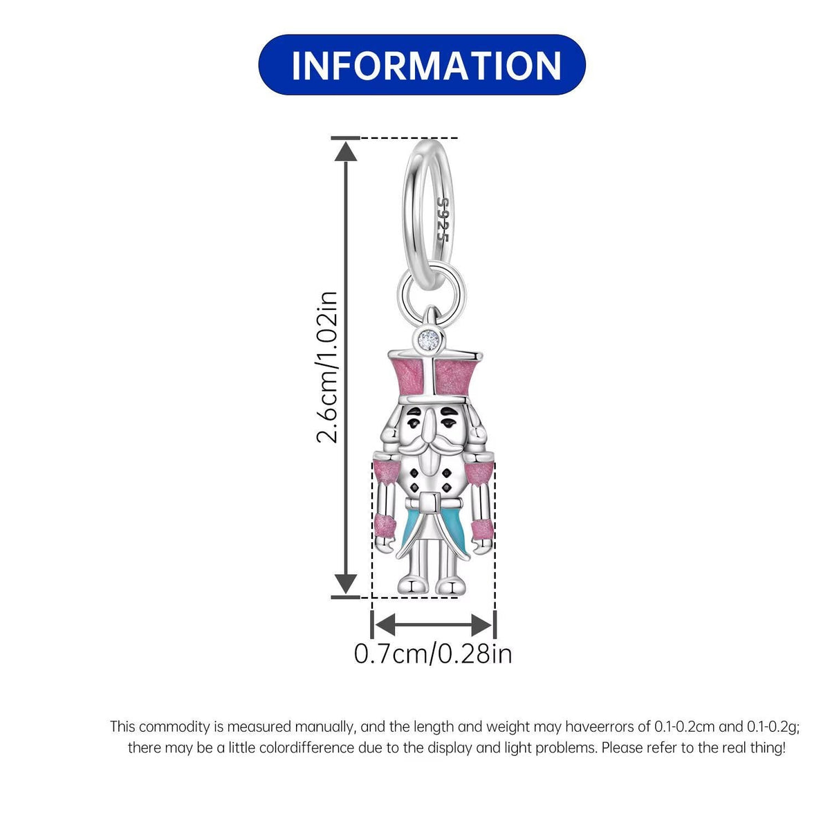 Nutcracker sterling silver charm view 6