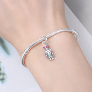 Nutcracker Pandora Charm | Pink Ballet Soldier | 925 Silver Dangle | Christmas Bead