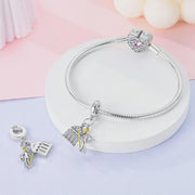 Greece Pandora Charm | Athena Goddess Parthenon | Silver Dangle | Gold Spear | Athens Travel Gift