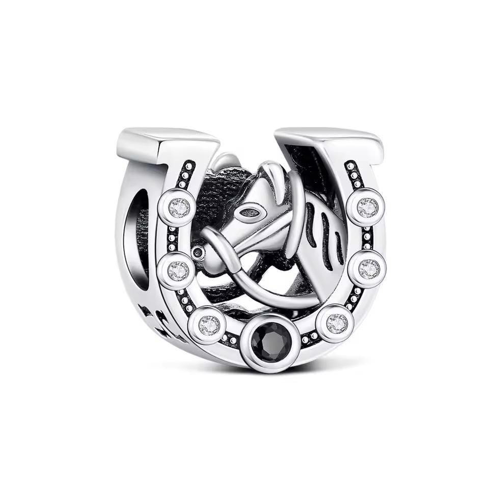 Horse Horseshoe 925 sterling silver charm