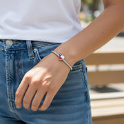 Chile Pandora Charm | Chilean Flag Heart | Silver Bead | South America Travel Gift