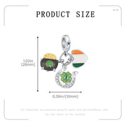Ireland Pandora Charm | Pot of Gold Horseshoe | Irish Flag Heart | St Patrick Dangle