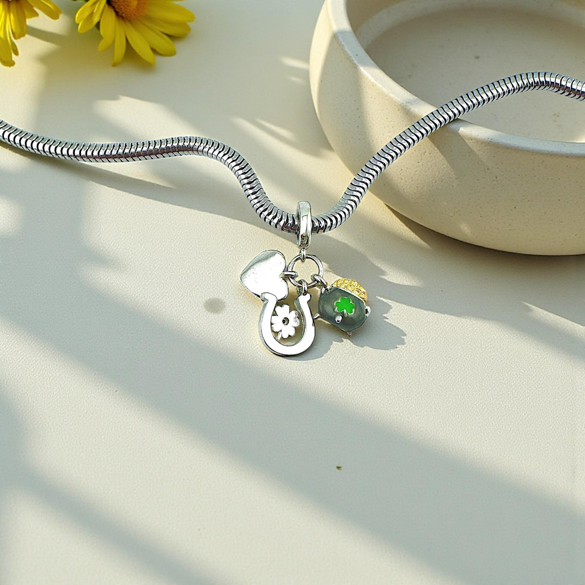 Irish Pot Of Gold sterling silver charm view 7