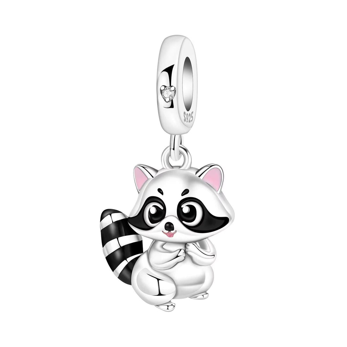 Raccoon 925 sterling silver charm