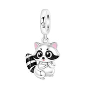 Raccoon Pandora Charm | Trash Panda | Silver Dangle | Woodland Animal Bead | Funny Wildlife Gift