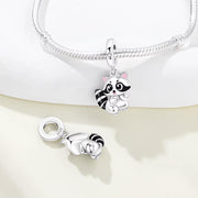 Raccoon Pandora Charm | Trash Panda | Silver Dangle | Woodland Animal Bead | Funny Wildlife Gift