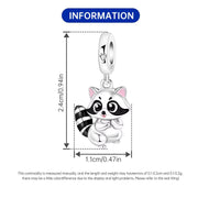 Raccoon Pandora Charm | Trash Panda | Silver Dangle | Woodland Animal Bead | Funny Wildlife Gift