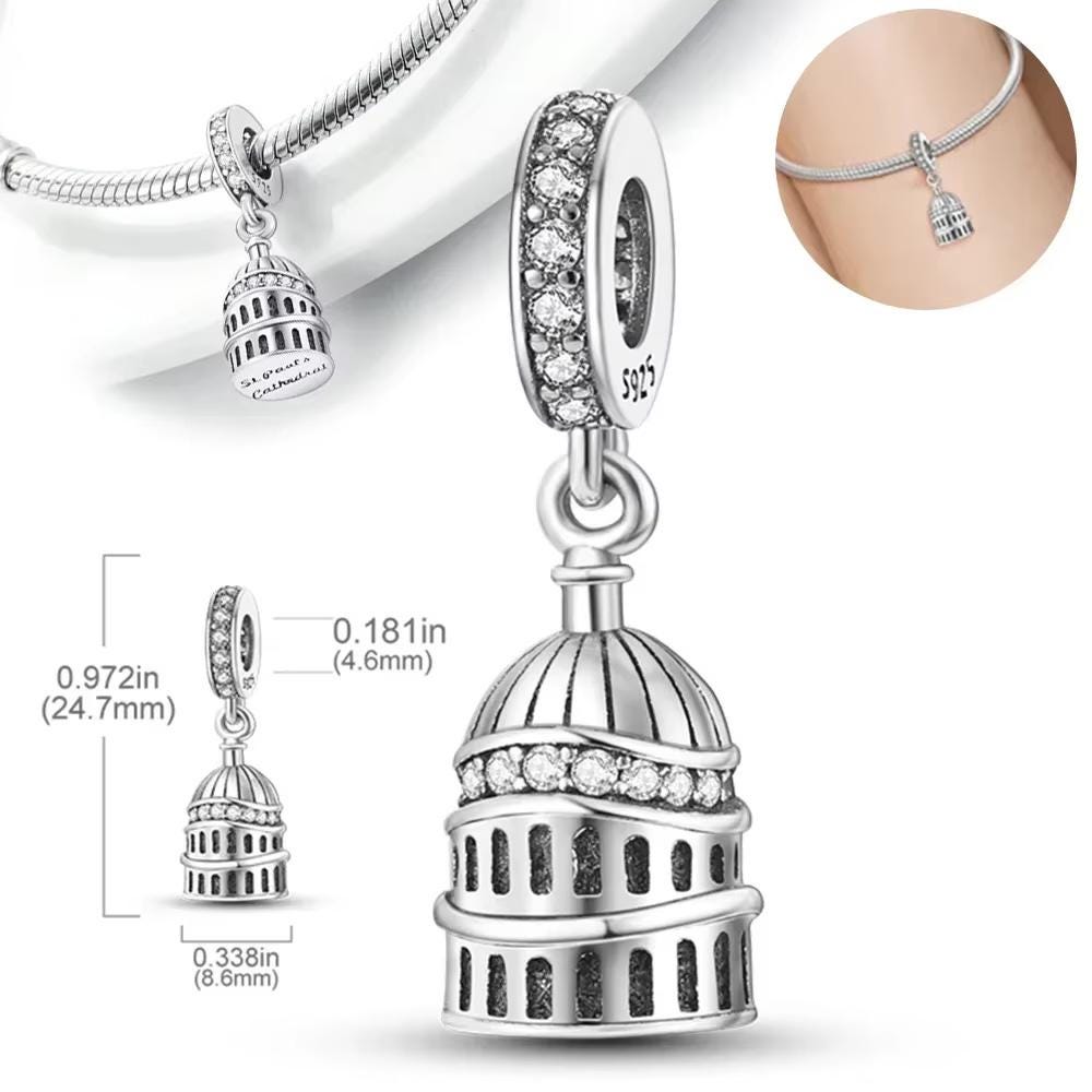 St Pauls Cathedral sterling silver charm view 5