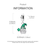 Ireland Pandora Charm | St Patrick Gnome | Green Shamrock | Lucky Leprechaun | Silver Dangle