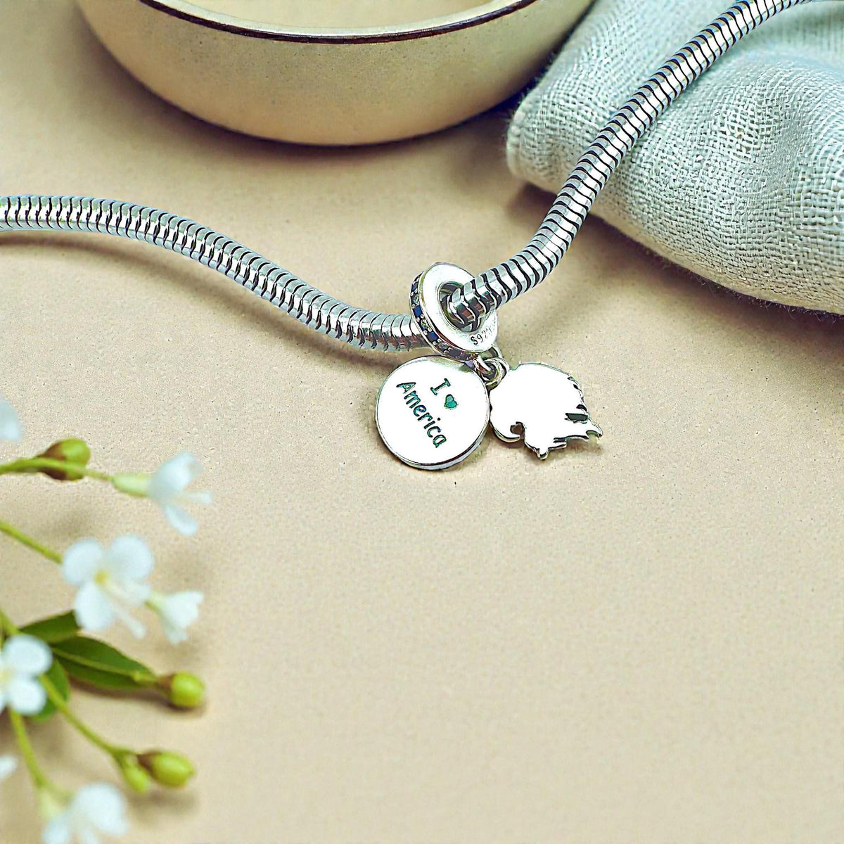 USA sterling silver charm view 6
