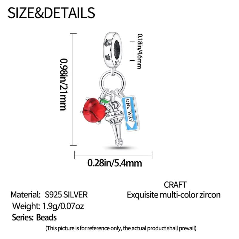 New York Apple sterling silver charm view 5
