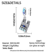 France Pandora Charm | Notre Dame Cathedral | Paris Landmark | Silver Dangle | Blue Rose Window