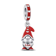 Love Gnome Pandora Charm | Red Hat Gonk | Valentine's Day Gift | Christmas Elf Bead