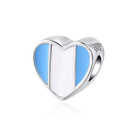 Guatemala Pandora Charm | Flag Heart Bead | Central America Travel Gift | Silver Patriot Souvenir