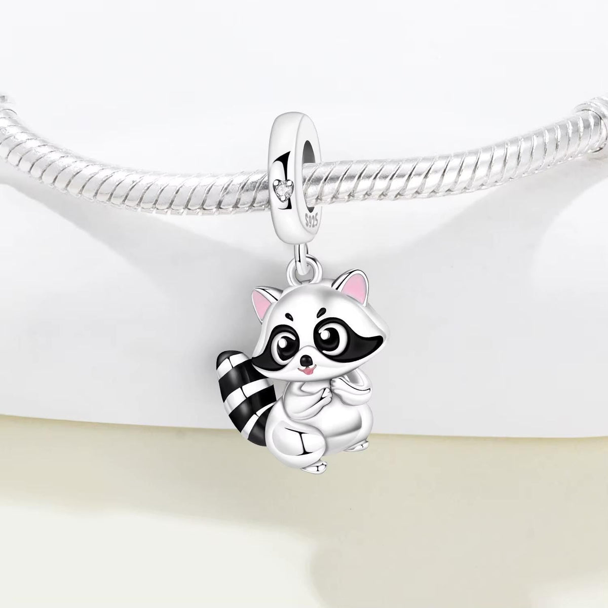 Raccoon sterling silver charm view 7