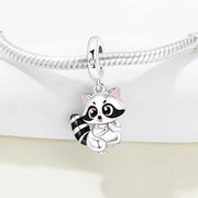 Raccoon Pandora Charm | Trash Panda | Silver Dangle | Woodland Animal Bead | Funny Wildlife Gift