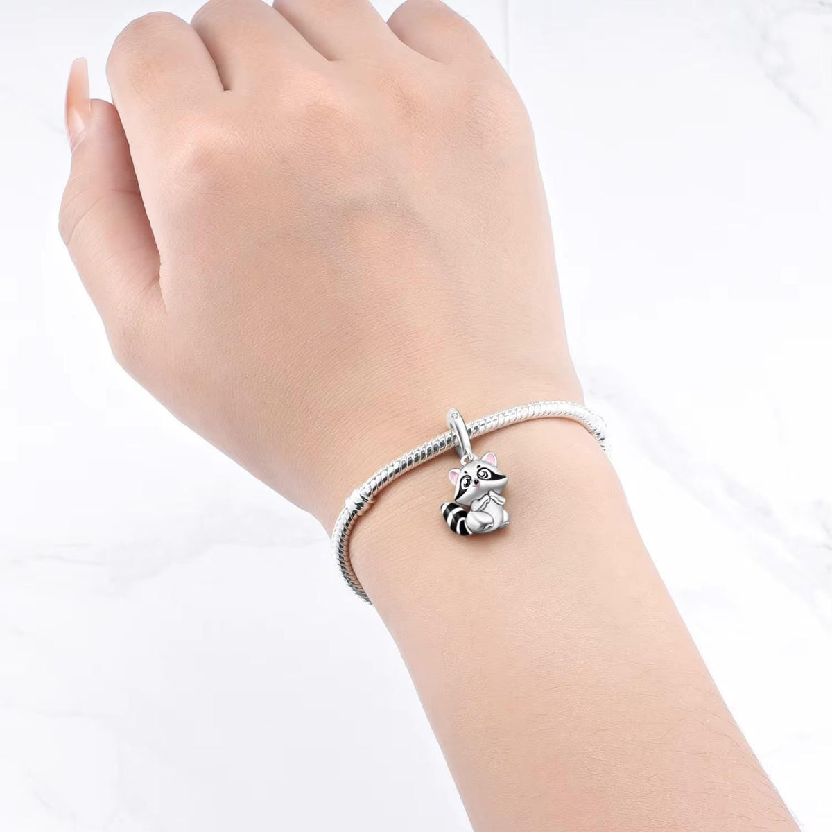 Raccoon sterling silver charm view 5
